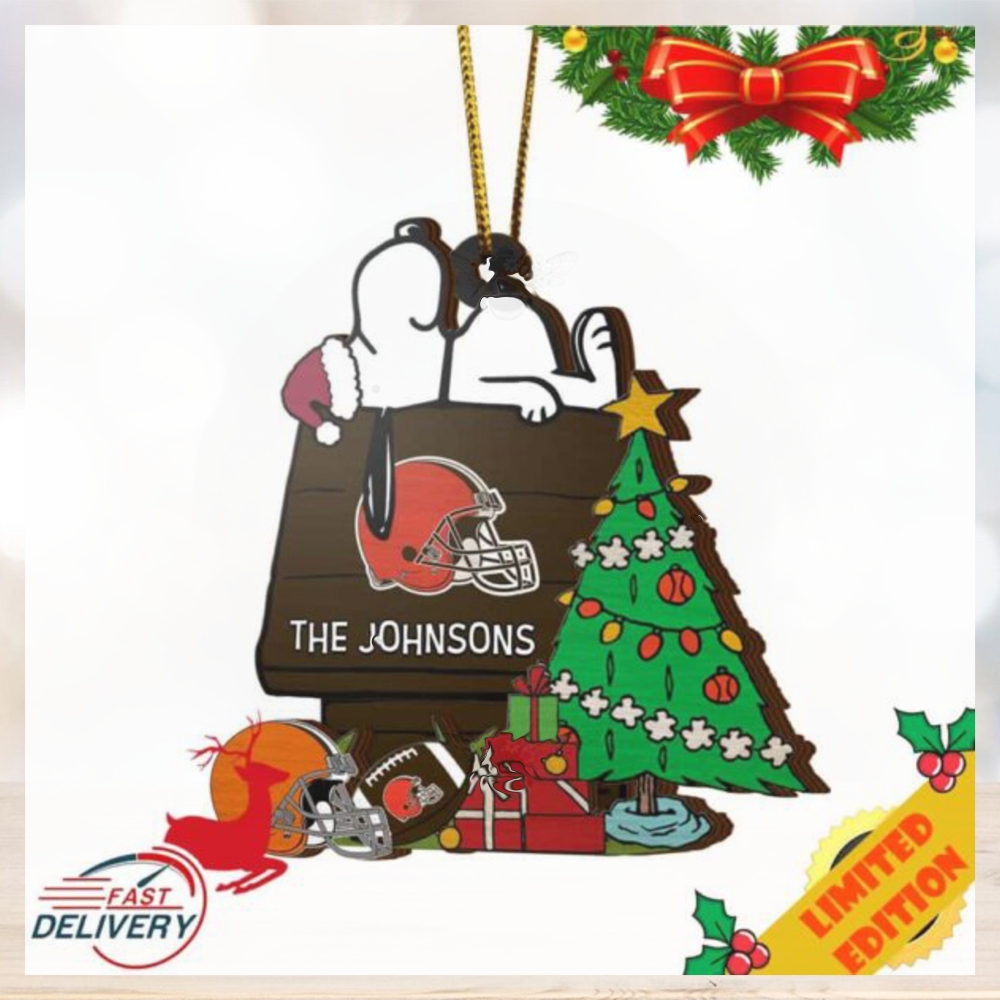 Cleveland Browns Snoopy NFL Sport Ornament Custom Name Cleveland Browns Snoopy NFL Sport Ornament Custom Name