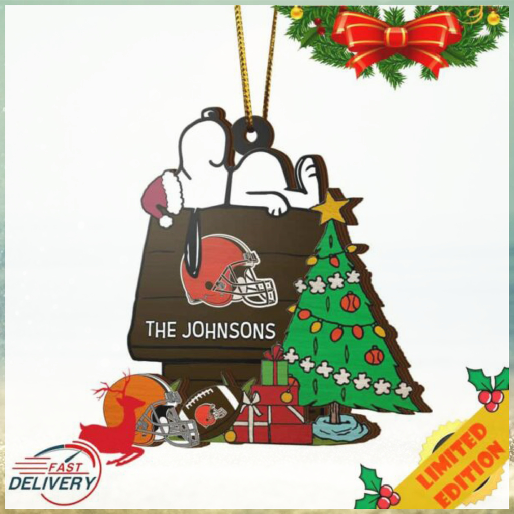 Cleveland Browns Snoopy NFL Sport Ornament Custom Name Cleveland Browns Snoopy NFL Sport Ornament Custom Name