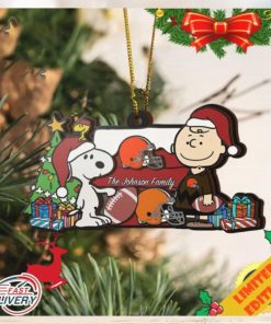 Cleveland Browns Snoopy NFL Sport Ornament Custom Your Family Name