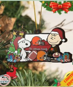 Cleveland Browns Snoopy NFL Sport Ornament Custom Your Family Name