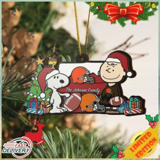 Cleveland Browns Snoopy NFL Sport Ornament Custom Your Family Name