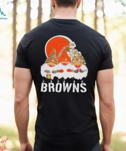 Cleveland Browns football team logo Gnomies Merry Christmas shirt