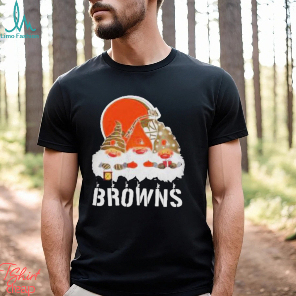 Cleveland Browns football team logo Gnomies Merry Christmas shirt Cleveland Browns football team logo Gnomies Merry Christmas shirt