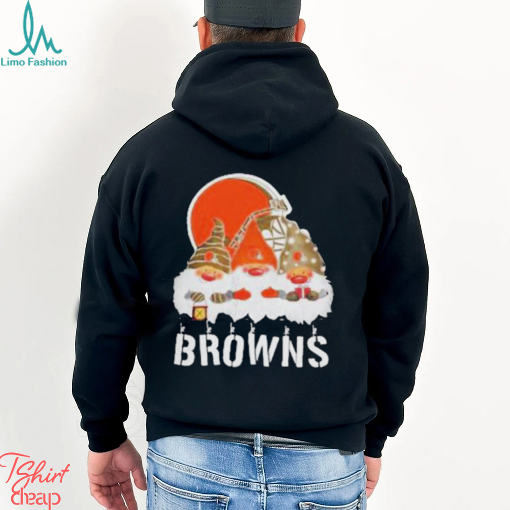 Cleveland Browns football team logo Gnomies Merry Christmas shirt Cleveland Browns football team logo Gnomies Merry Christmas shirt