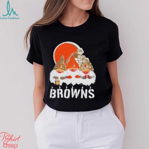 Cleveland Browns football team logo Gnomies Merry Christmas shirt