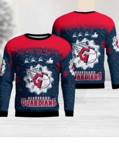 Cleveland Guardians Santa sleigh driving reindeer Pattern Ugly Christmas Sweater