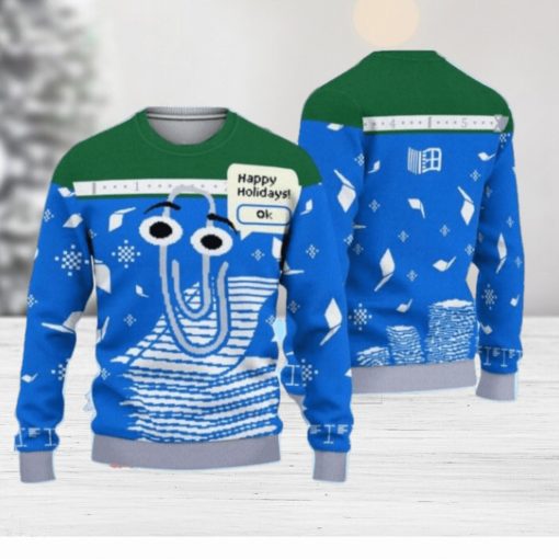 Clippy Is Front And Center On Microsoft’s Latest Holiday Ugly Christmas 3D Sweater