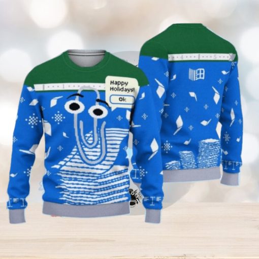 Clippy Is Front And Center On Microsoft’s Latest Holiday Ugly Christmas 3D Sweater