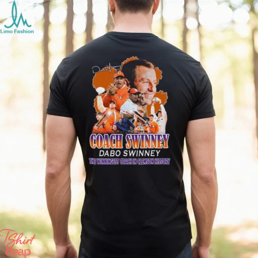 Coach Swinney Dabo Swinney The Winningest Coach In Clemson History T Shirt