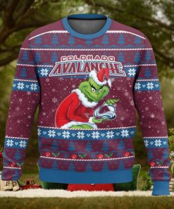 Colorado Avalanche Grinch Ugly Christmas Sweater Trending Sweater For 2023 Christmas Holidays