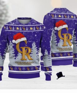 Colorado Rockies Logo Wearing Santa Hat Christmas Gift Ugly Christmas Sweater Christmas Gift Ideas