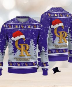 Colorado Rockies Logo Wearing Santa Hat Christmas Gift Ugly Christmas Sweater Christmas Gift Ideas