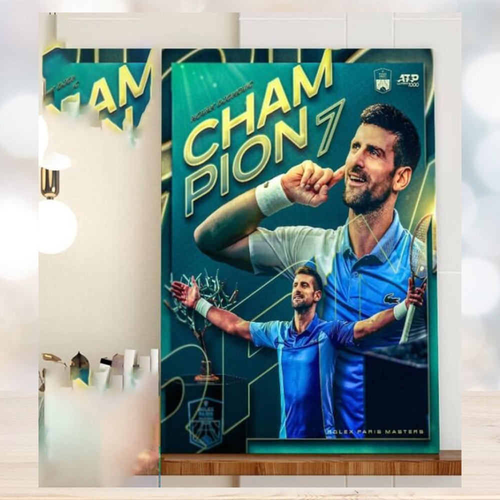 Congrats Novak Djokovic Is The 2023 Rolex Paris Masters Winner For The 7 Time Champion Home Decor Poster Canvas Congrats Novak Djokovic Is The 2023 Rolex Paris Masters Winner For The 7 Time Champion Home Decor Poster Canvas