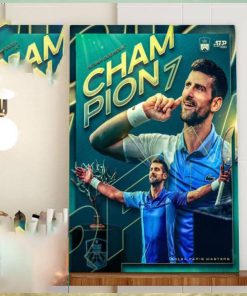 Congrats Novak Djokovic Is The 2023 Rolex Paris Masters Winner For The 7 Time Champion Home Decor Poster Canvas