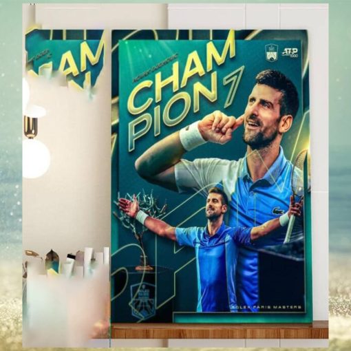Congrats Novak Djokovic Is The 2023 Rolex Paris Masters Winner For The 7 Time Champion Home Decor Poster Canvas