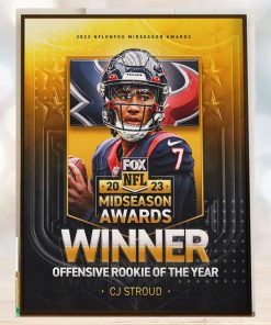 Congrats QB CJ Stroud Is 2023 NFL on FOX Midseason Awards Winner Offensive Rookie Of The Year Home Decor Poster Canvas