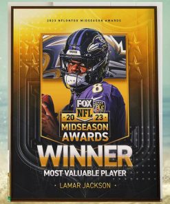 Congrats QB Lamar Jackson Is 2023 NFL on FOX Midseason Awards Winner MVP Home Decor Poster Canvas