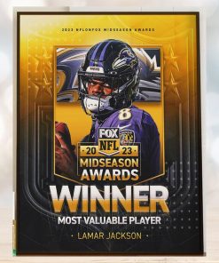 Congrats QB Lamar Jackson Is 2023 NFL on FOX Midseason Awards Winner MVP Home Decor Poster Canvas