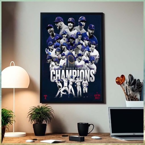 Congrats Texas Rangers Are 2023 World Series Champions MLB Home Decor Poster Canvas