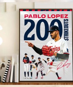 Congrats to Pablo Lopez On 200 Strikeouts This Season With Minnesota Twins In MLB Home Decor Poster Canvas