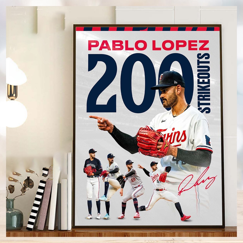 Congrats to Pablo Lopez On 200 Strikeouts This Season With Minnesota Twins In MLB Home Decor Poster Canvas Congrats to Pablo Lopez On 200 Strikeouts This Season With Minnesota Twins In MLB Home Decor Poster Canvas