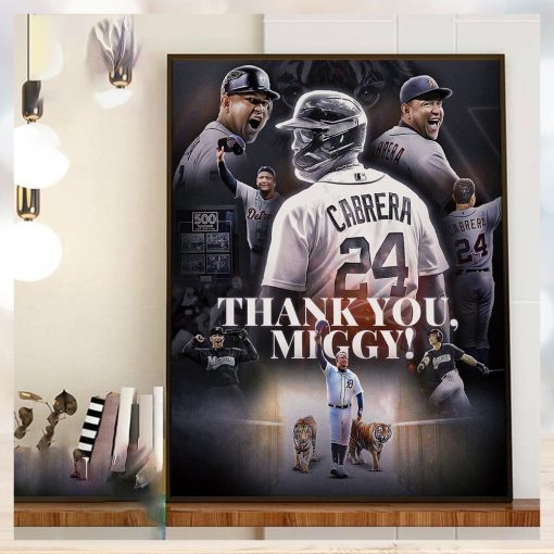 Congratulations On A Great Career In MLB And Thank You Miggy Miguel Cabrera Home Decor Poster Canvas