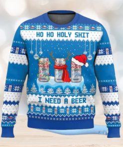 Coors Light Ho Ho Holy Shit I Need A Beer Ugly Christmas Sweater