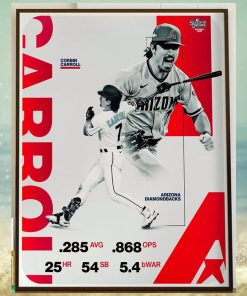 Corbin Carroll Combination Of Power And Speed Won Him NL Rookie Of The Year Honors Home Decor Poster Canvas