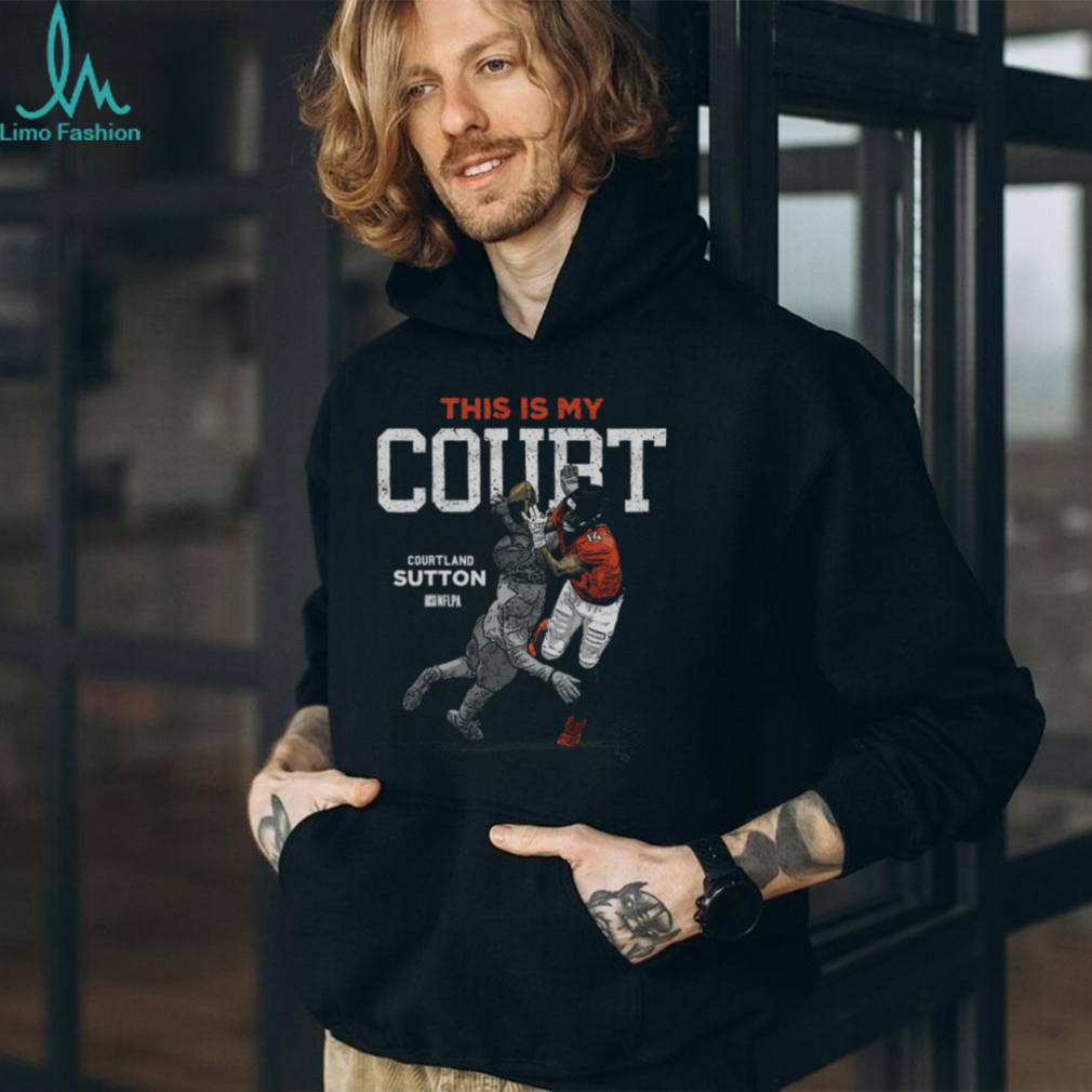 Courtland Sutton Denver My Court WHT Shirt Courtland Sutton Denver My Court WHT Shirt
