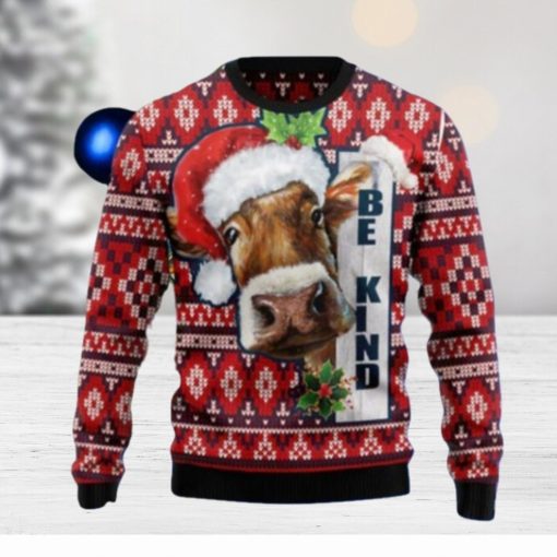 Cow Be Kind Ugly Christmas Sweaters Style Gift For Men And Women