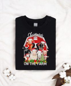 Cow, pig, chicken,… hat santa christmas on the farm christmas shirt