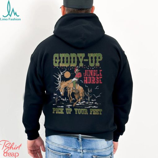 Cowboy Christmas Sweatshirt, Giddy Up Jingle Horse Pick Up Your Feet T Shirt