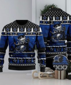 Cowboys Jack Skellington Halloween Knitted Ugly Christmas Sweater