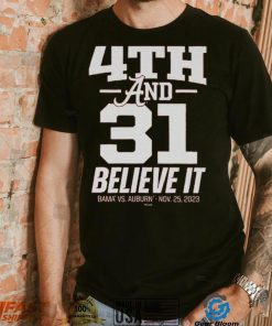 Crimson Alabama Crimson Tide vs. Auburn Tigers Iron Bowl 4th & 31 Score T Shirt