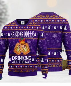 Crown Royal Drinker Bells Drinker Bells Drinking All The Way Ugly Christmas Sweater Gift For Christmas