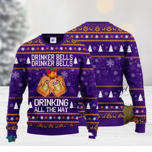 Crown Royal Drinker Bells Drinker Bells Drinking All The Way Ugly Christmas Sweater Gift For Christmas