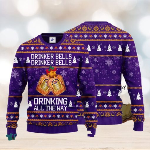 Crown Royal Drinker Bells Drinker Bells Drinking All The Way Ugly Christmas Sweater Gift For Christmas