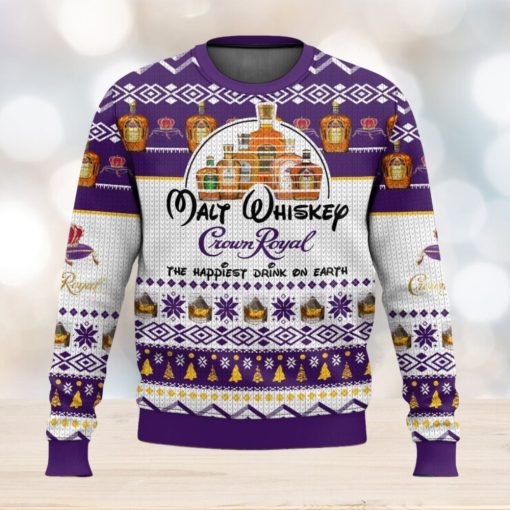 Crown Royal Happiest Drink Christmas Ugly Sweater Special Gift For Xmas