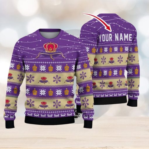 Crown Royal Twinkle Light Custom Name Ugly Christmas Sweater