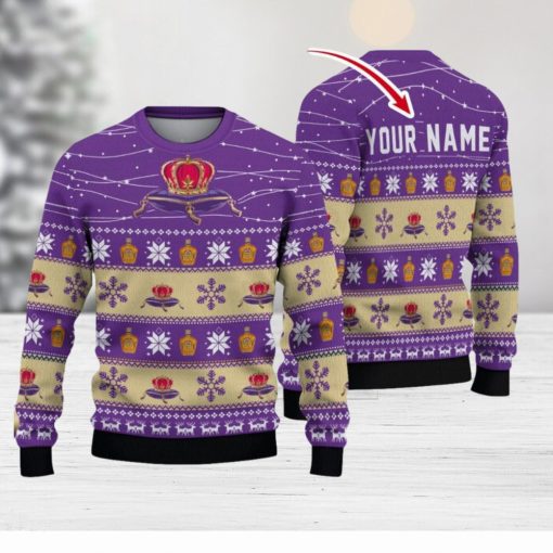 Crown Royal Twinkle Light Custom Name Ugly Christmas Sweater