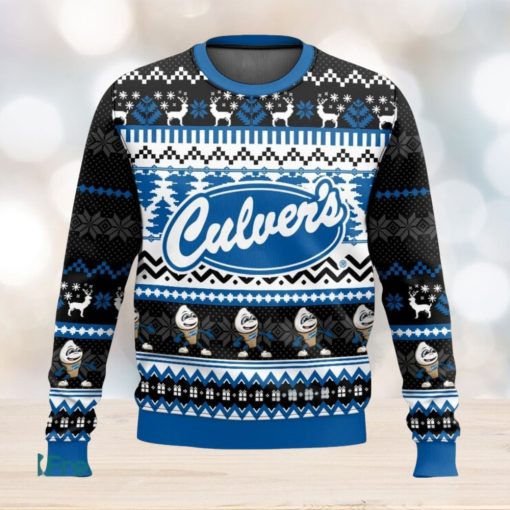 Culver’s All Over Printed Ugly Christmas Sweater 2023 Christmas Gift Ideas Holiday Gift