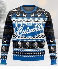 Culver’s All Over Printed Ugly Christmas Sweater 2023 Christmas Gift Ideas Holiday Gift