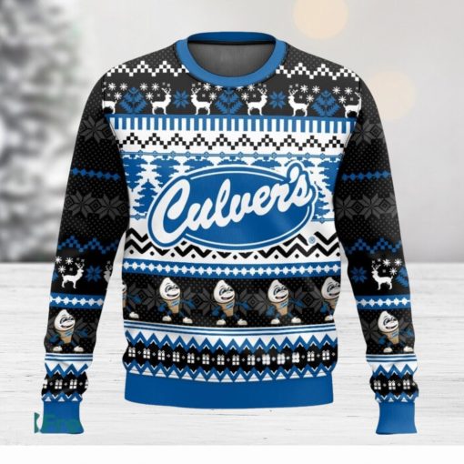 Culver’s All Over Printed Ugly Christmas Sweater 2023 Christmas Gift Ideas Holiday Gift