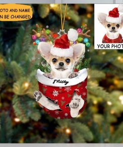 Custom Dog Photo Chihuahua Christmas Ornament Xmas Tree Decorating Dog Owner Gifts