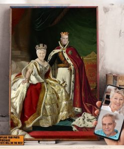 Custom Image Royal Couple King And Queen Wall Art Poster