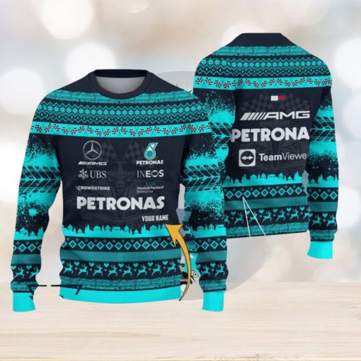 Custom Name Mercedes AMG PETRONAS F1 Team Ugly Sweater