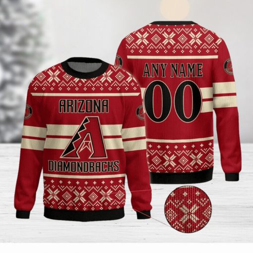 Custom Number And Name New Release Arizona Diamondbacks MLB Christmas Ugly Sweater Funny Holidays