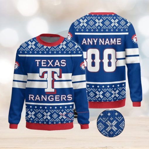 Custom Number And Name New Release Texas Rangers MLB Christmas Ugly Sweater Funny Holidays