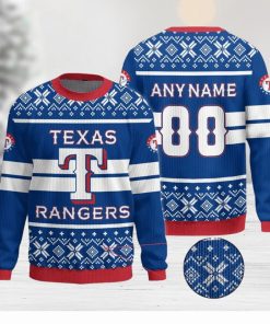 Custom Number And Name New Release Texas Rangers MLB Christmas Ugly Sweater Funny Holidays