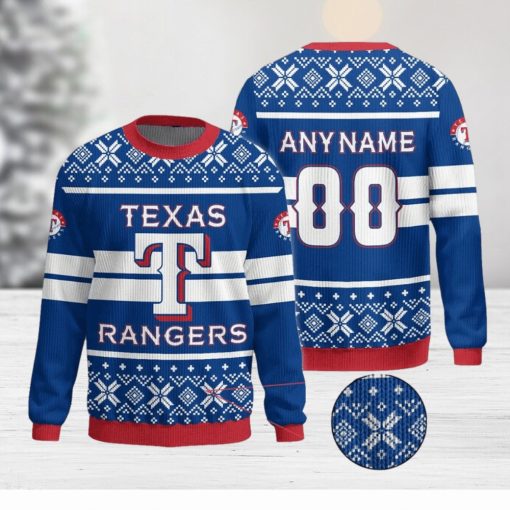 Custom Number And Name New Release Texas Rangers MLB Christmas Ugly Sweater Funny Holidays